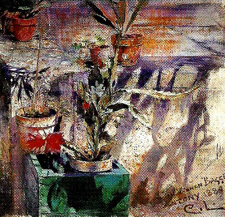 Carl Larsson stilleben med blomkrukor